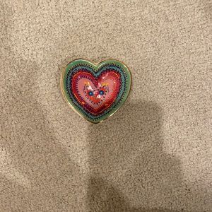 Rainbow heart shaped ring dish